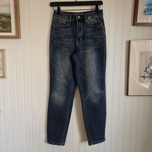 Judy Blue Sz 3 Slim Fit Women’s Dark Blue High-Rise Distressed Jeans